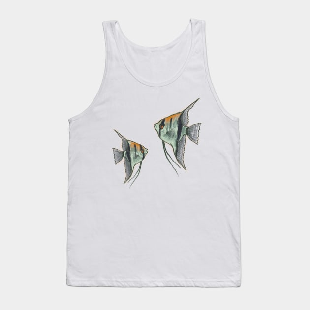 Angel Fish Angelfish Pair Design Tank Top by sheehanstudios